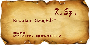 Krauter Szegfű névjegykártya